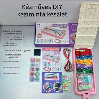 DIY gyerek karkötő készlet – etnikus stílus, zsinór anyag; 2024 tavasz; dobozos csomagolás