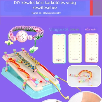 DIY gyerek karkötő készlet – etnikus stílus, zsinór anyag; 2024 tavasz; dobozos csomagolás