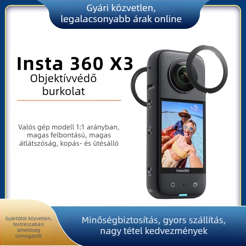 Insta360 X3 ragasztós panoráma védő lencse szűrő — PC magas keménységű, karcolásálló, 0,7 g