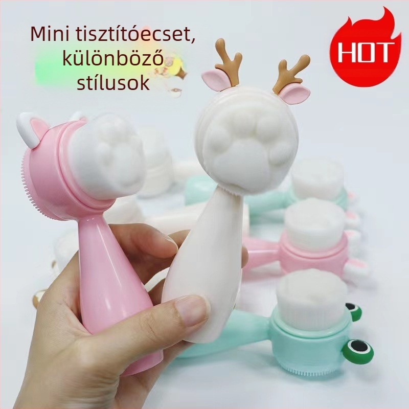 Mina Szilikon arcmosó kefe macskamancs dizájnnal – kétoldalas kézi tisztító