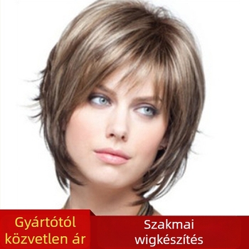 Rövid göndör paróka, egzotikus stílus, magas hőálló rost, mechanizmussal ellátott sapka, modell WIG-020