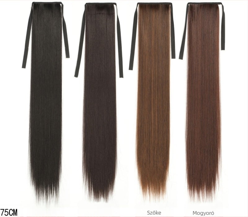 Paróka farkival — kettős farok, hosszú egyenes haj, szintetikus szálak, hőálló, nem festhető