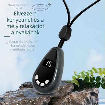 Nyaki gerinc masszírozó hőkompresszióval és EMS mikroárammal, akkumulátoros működtetés, modell JZY-001, 58 g