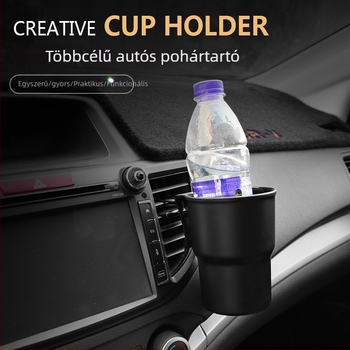 CHISHAN autóba szerelt multifunkcionális pohártartó, légcsatornába történő szerelés, PP anyag, modell Új pohárdoboz, kompatibilis a légkivezetőkkel, háttámlával és középső konzollal