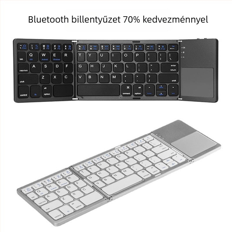 B033plus vezeték nélküli Bluetooth billentyűzet tabletekhez – ergonómikus kialakítás, logónyomtatás elérhető, tablet-kompatibilitás, Bluetooth interfész