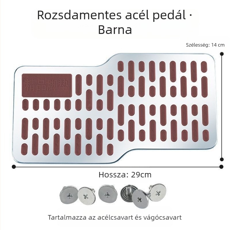Rozsdamentes acél autóvezető lábpedál, csúszásmentes, kopásálló lemez