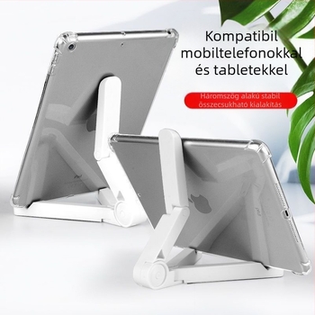Asztali telefon- és tabletatartó, összehajtható, hordozható, kompakt kialakítású a műsorok nézéséhez és élő közvetítéshez; kompatibil iPhone, iPad és iPod