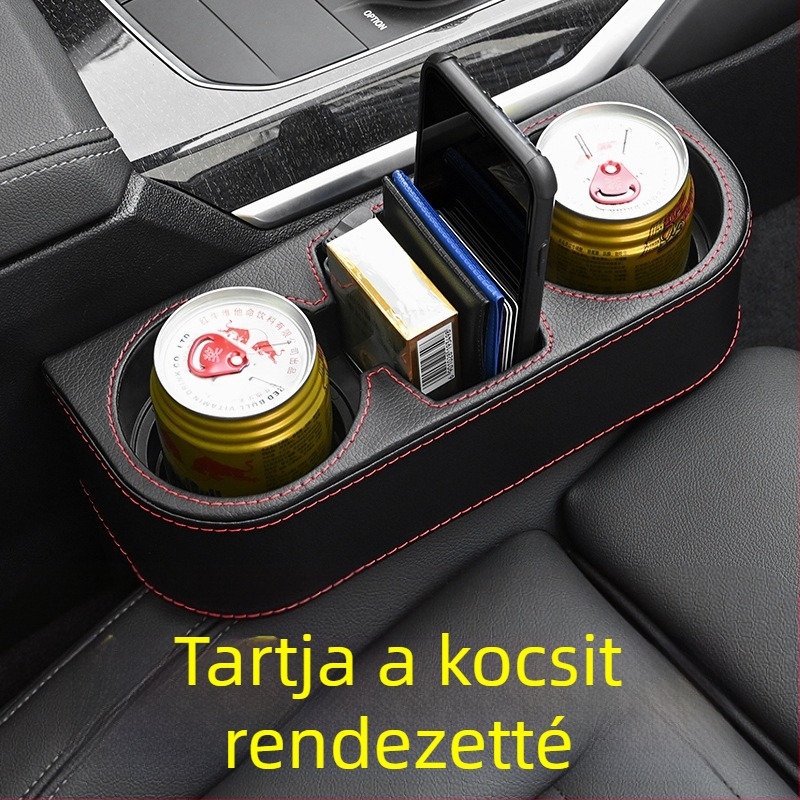 Pierre PU bőr pohártartó az ülés közti résekhez – pohár tároló