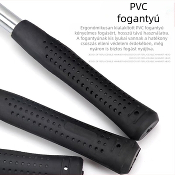 Gumis fejű kalapács PVC nyéllel, robbanásbiztos és ütésálló, telepítésre és dekorációra