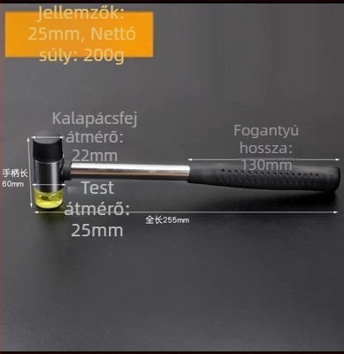 Gumis fejű kalapács PVC nyéllel, robbanásbiztos és ütésálló, telepítésre és dekorációra