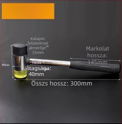 Gumis fejű kalapács PVC nyéllel, robbanásbiztos és ütésálló, telepítésre és dekorációra