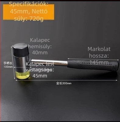Gumis fejű kalapács PVC nyéllel, robbanásbiztos és ütésálló, telepítésre és dekorációra