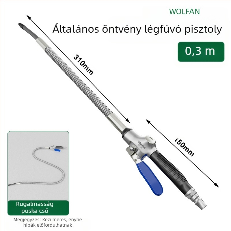 Wallvan állítható porfújó pisztoly – univerzális pneumatikus porfújó, ötvözet test, tisztításra és por eltávolításra