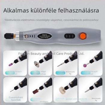 Precíziós mini elektromos fúró gravírozáshoz kőre és fára, gravírozás és polírozás (újratölthető lítium akkumulátor, 3.7V–5V, háromfokozat sebesség, 1 m kábel)