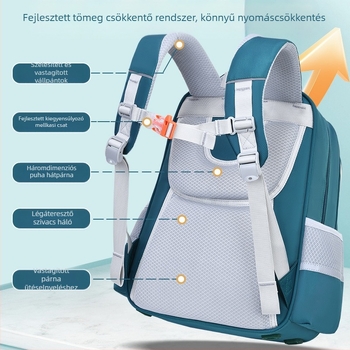 Általános iskolai hátizsák Big Tail Cat 6917, Oxford anyag, légáteresztő, vízálló, kopásálló, ívelt vállpánt