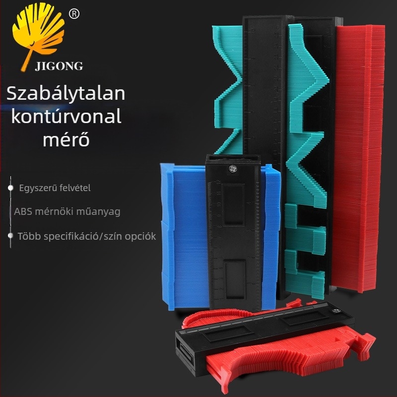 Joist profilmérő nem szabályos kontúrral, ívelt formával és radiános vonalzóval