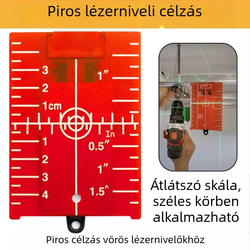Lézeres szint mágneses célzólemezzel és infravörös/ látható lézersugarakkal a mennyezethez igazításhoz