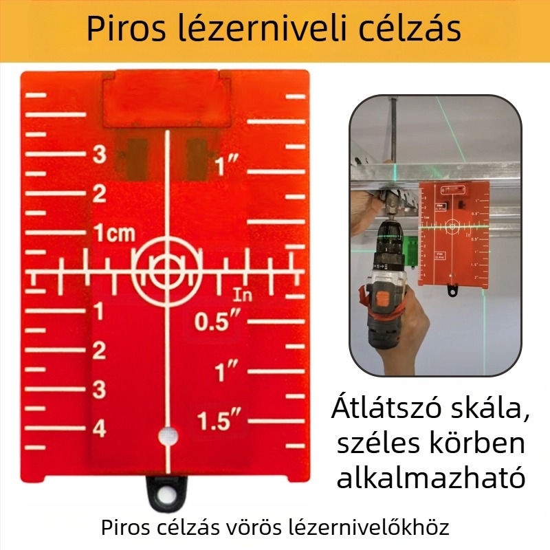 Lézeres szint mágneses célzólemezzel és infravörös/ látható lézersugarakkal a mennyezethez igazításhoz