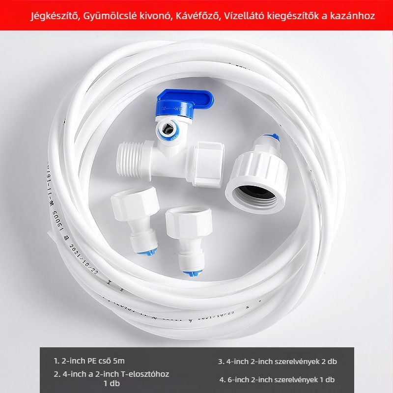 Vízpurifikátor csatlakozócső a csővezetéki szűréshez – élelmiszer‑minőségű POM, 2 PE cső, alkalmas jégkészítőhöz, kávéfőzőhöz és vízmelegítőhöz