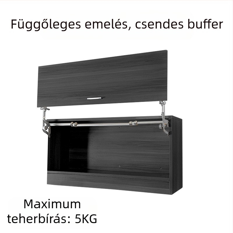 Pneumatikus felnyíló ajtó tartó rúd, szekrényhez, alumíniumötvözet, függőleges emelés
