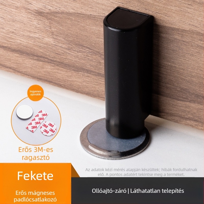 Padlóra szerelt ajtó szívó – automata, ABS erős mágnes, matt felület, alkalmas nagyon keskeny részekhez