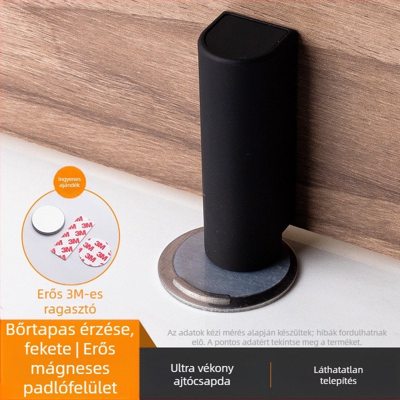 Padlóra szerelt ajtó szívó – automata, ABS erős mágnes, matt felület, alkalmas nagyon keskeny részekhez