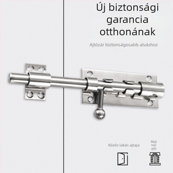 F-típusú rozsdamentes acél ajtózár, zárnyílással, modell F type, finom felületkezelés, modern minimalista stílus