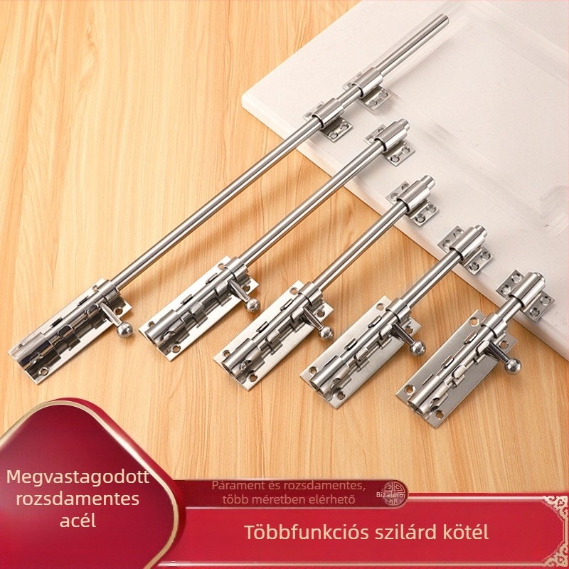 F-típusú rozsdamentes acél ajtózár, zárnyílással, modell F type, finom felületkezelés, modern minimalista stílus