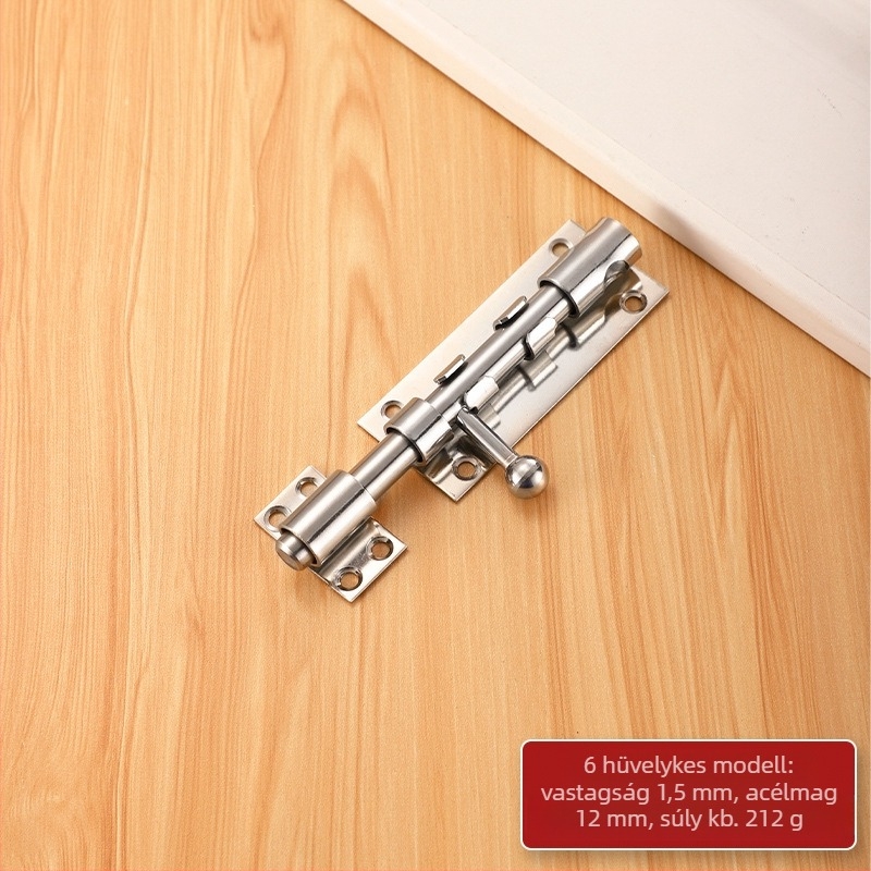 F-típusú rozsdamentes acél ajtózár, zárnyílással, modell F type, finom felületkezelés, modern minimalista stílus