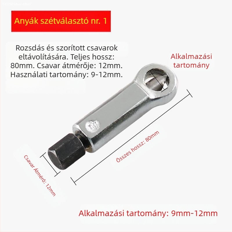 Anyacsavar- és szétválasztó – szerszám a csavarok és anyák eltávolítására, háztartási autójavításhoz