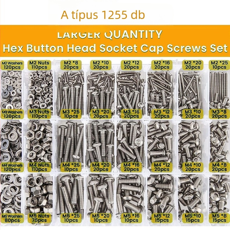 Tálfejű csavar és anyák készlet – ISO 7380, Osztály A