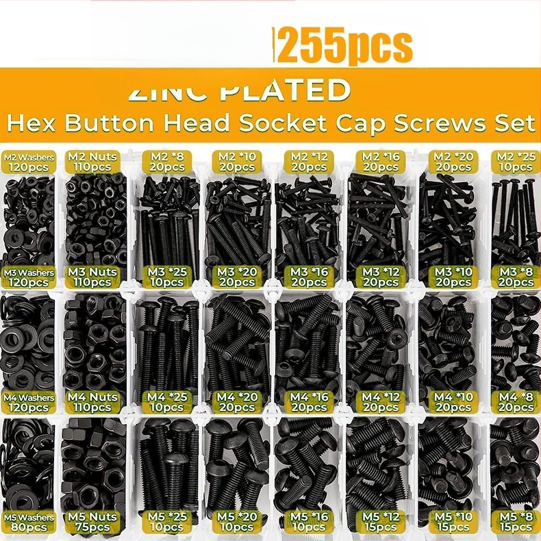 Tálfejű csavar és anyák készlet – ISO 7380, Osztály A