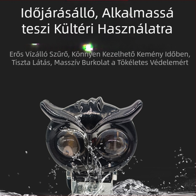 Motorkerékpár LED fényszóró - új vékony bagoly modell, 12W, alumínium kivitel, Liangmo Optoelectronics