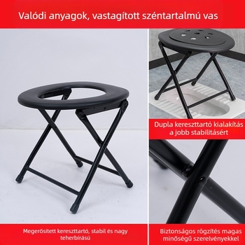 Idősek és terhes nők számára vécészék, vastagított szénacél váz, modell Section 06, tartalmazza a vécé vödröt