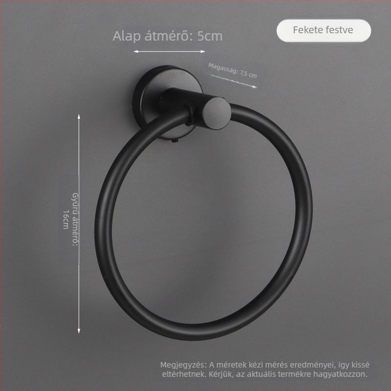 Törölközőgyűrű 304-es rozsdamentes acélból, fényes felület, 10 kg teherbírású, fürdőszobai hardver készlet