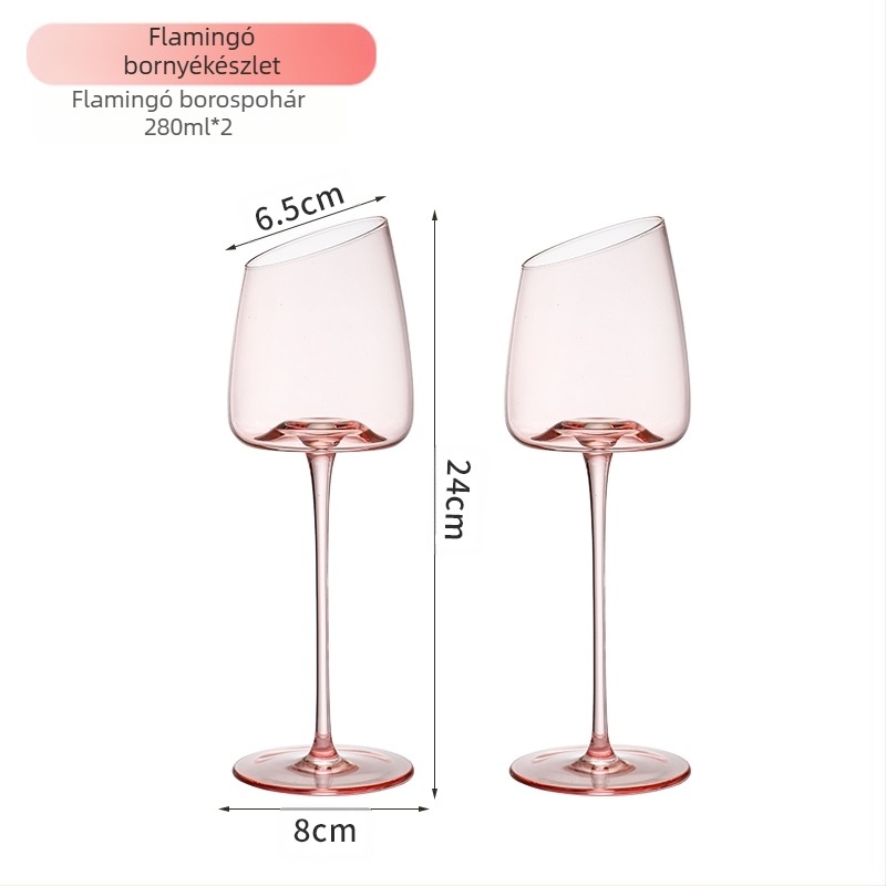 Nordic stílusú, csiszolt kristály bor- és pezsgőpohár, egyszerű stílus, 2 db