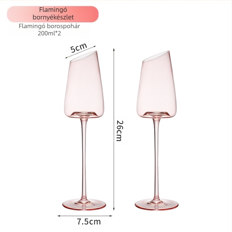 Nordic stílusú, csiszolt kristály bor- és pezsgőpohár, egyszerű stílus, 2 db
