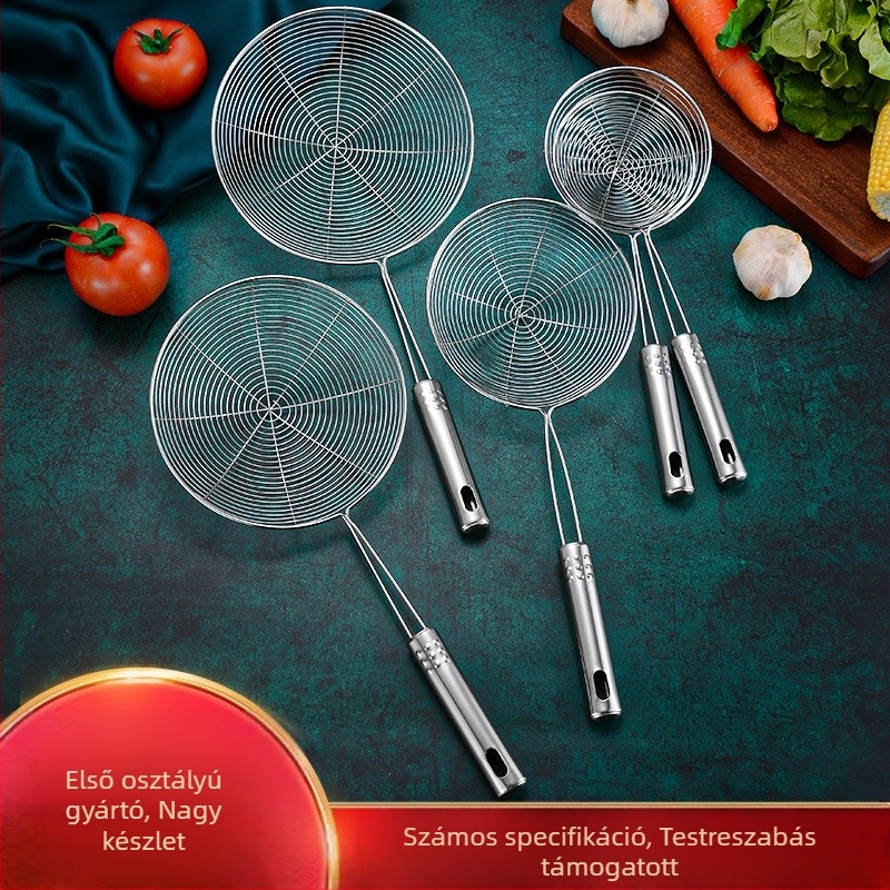 Hinsika rozsdamentes acél konyhai kanál nem mágneses drótos nyéllel