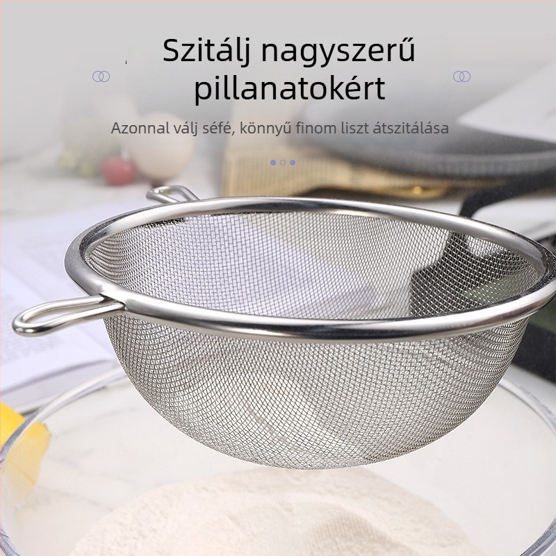 Rozsdamentes acél sütőkanál fa nyéllel, dupla fej, csúszásmentes, égés elleni védelem