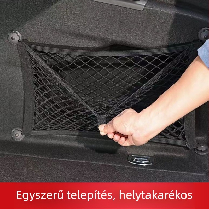 Általános használatú oldalsó csomagtartó tároló háló, dupla rétegű elasztikus, akasztó típus