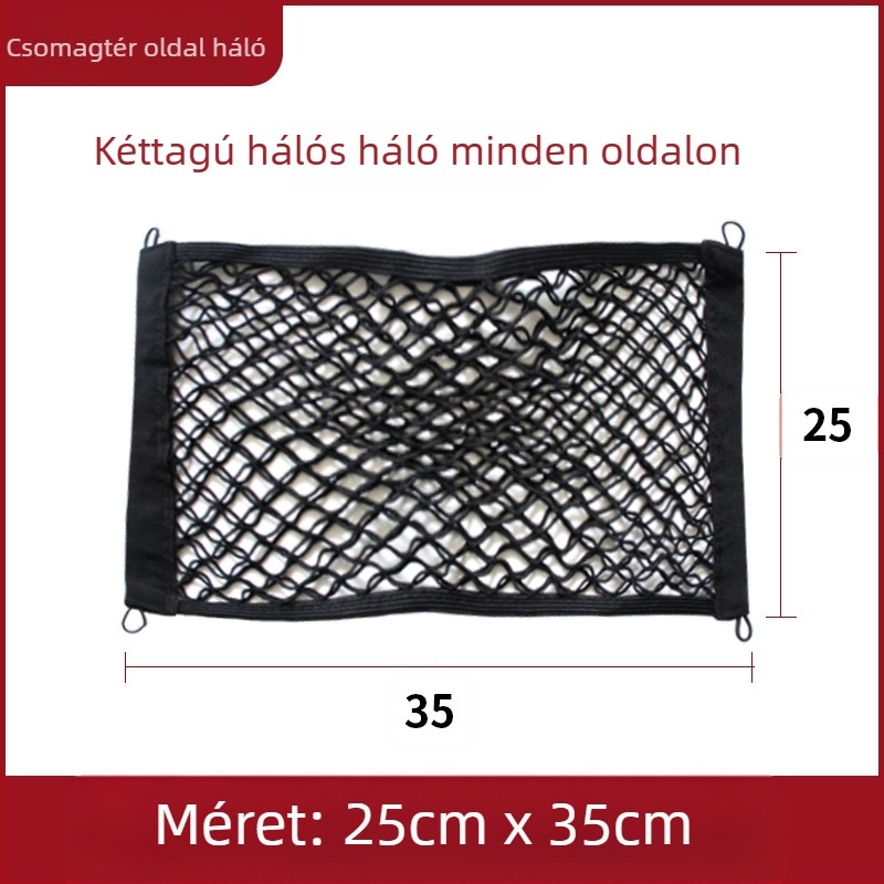 Általános használatú oldalsó csomagtartó tároló háló, dupla rétegű elasztikus, akasztó típus
