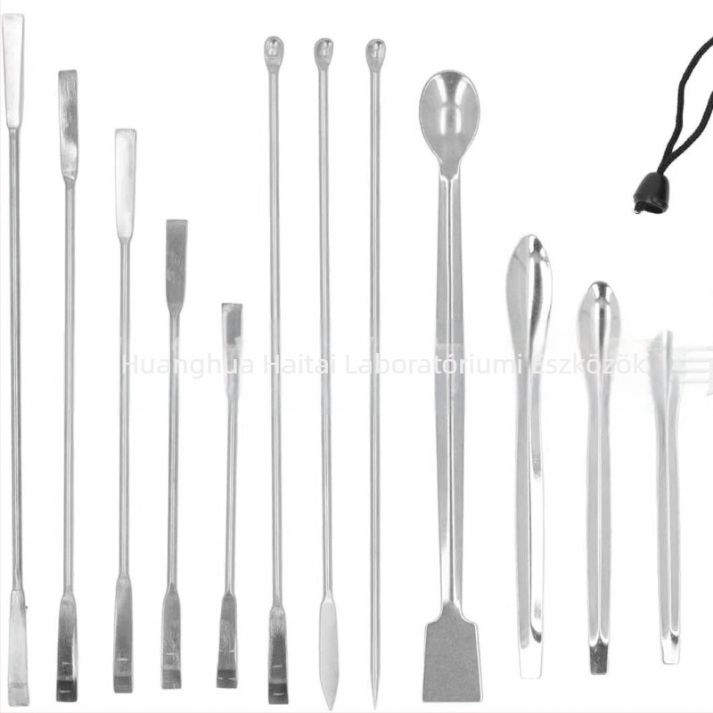 Rozsdamentes acél gyógyszerkanál, dupla fej, mikro adagolás, Haitai, 3 darabos csomag, tolerancia ±1 mm