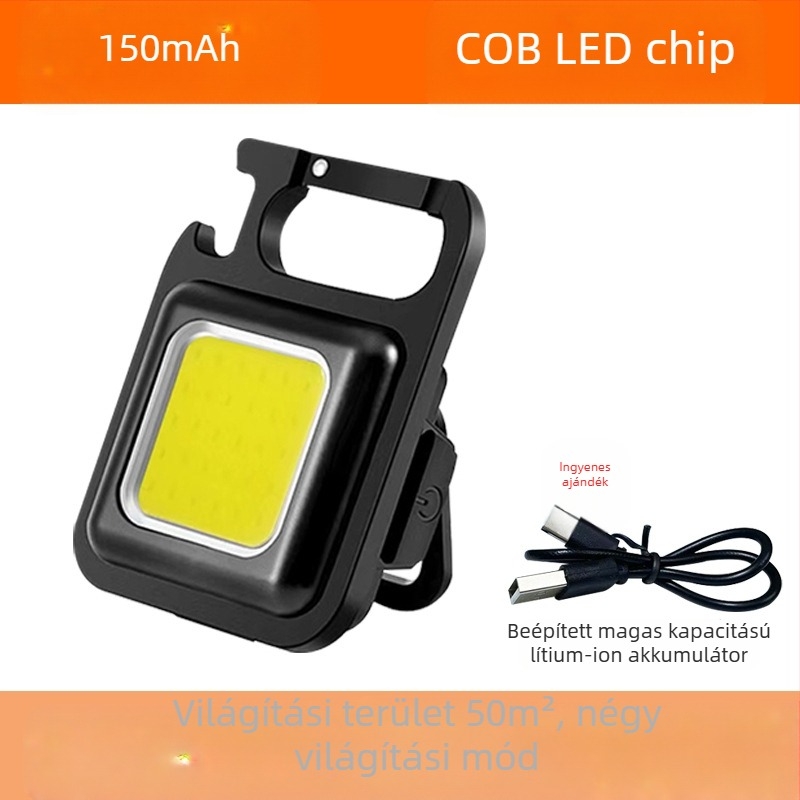 Mini kulcstartó LED Fény – Többcélú mágneses munkafény üvegnyitóval (6W • Töltés • 500mAh • Modell XH-69)
