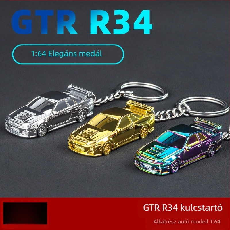 Kulcstartó – Ötvözetből készült sportautó modell, 1:64 skála, statikus