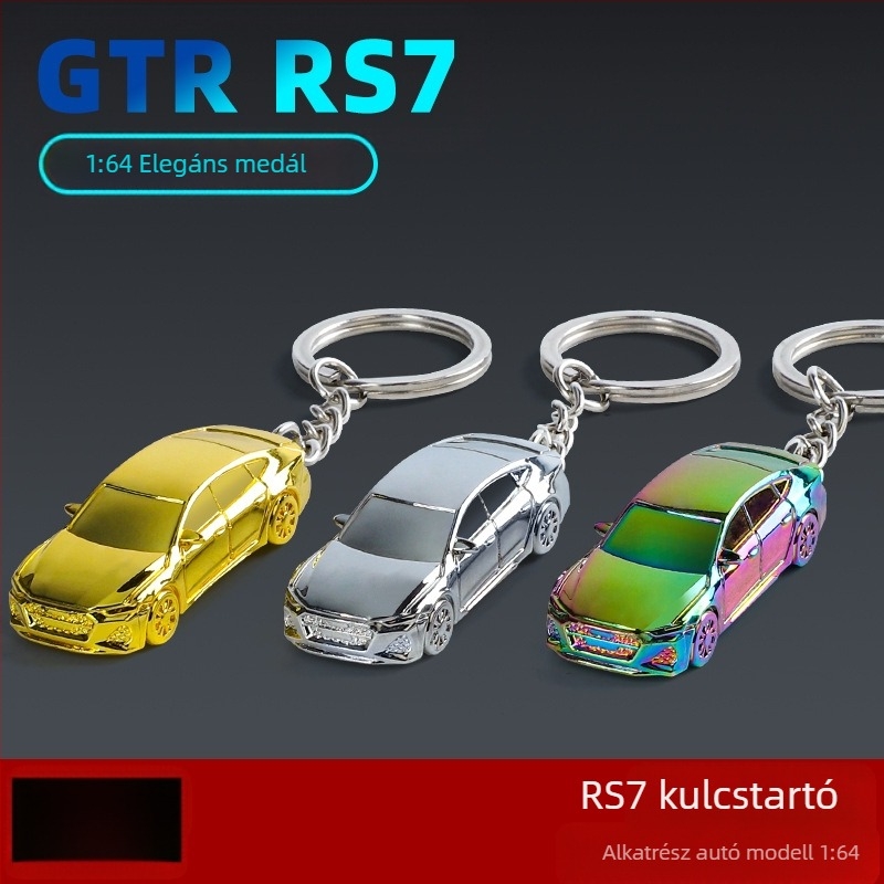 Kulcstartó – Ötvözetből készült sportautó modell, 1:64 skála, statikus