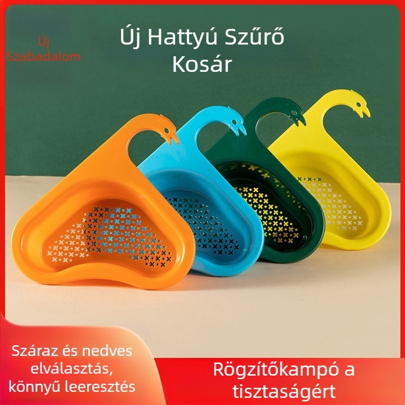 Hattyú alakú mosogatóleeresztő kosár – műanyag, függő, Xin Senmiao, Zhejiang