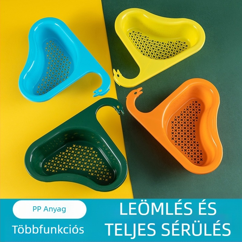 Hattyú alakú mosogatóleeresztő kosár – műanyag, függő, Xin Senmiao, Zhejiang