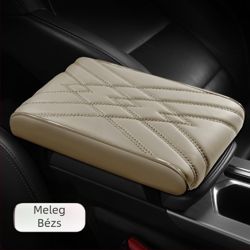 Univerzális autó kartámasz párna, Nappa bőr, memóriahab, könyöktámasz, vastagított kialakítás