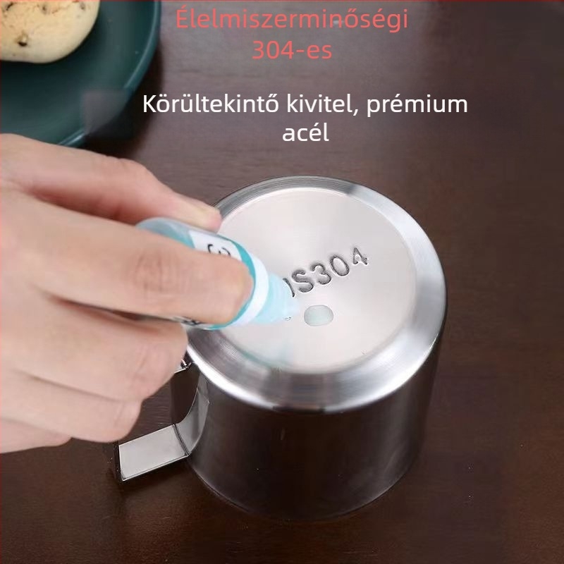 304 rozsdamentes acélból készült három darabos kávéscsésze készlet, dupla falú hőszigeteléssel, kanálos tálcával, iroda vagy kávézó számára