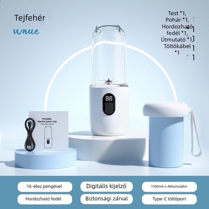 Hordozható USB-töltésű gyümölcslé készítő pohár, 40W, 401–600 ml, 5+ pengével, beépített Akkumulátor